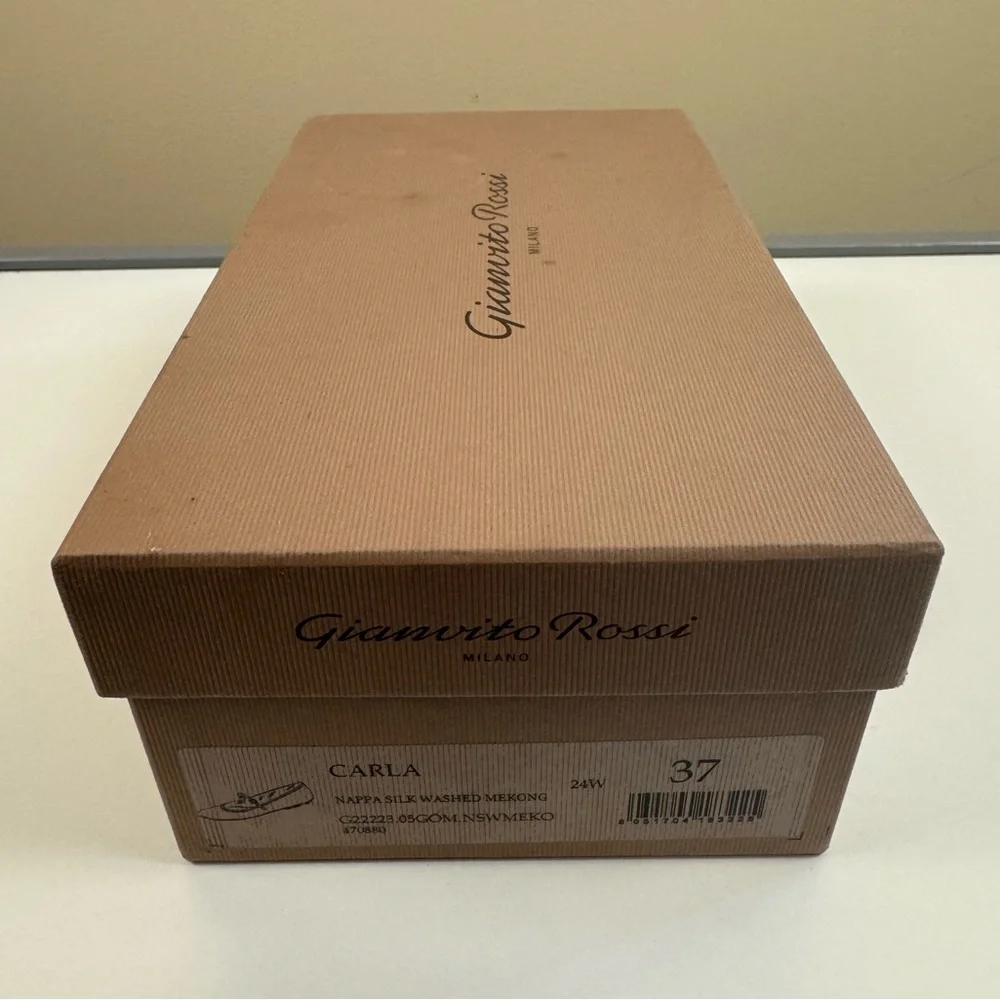 NIB Gianvito Rossi Carla Nappa Silk Washed Mekong - Picture 10 of 15